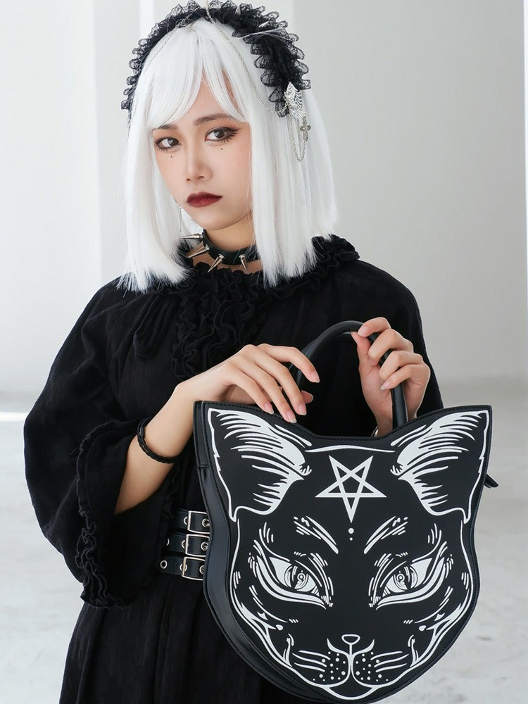 Cat Goth Purse black
