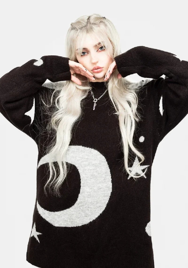 Star and Moon Gothic Whimsical Sweater